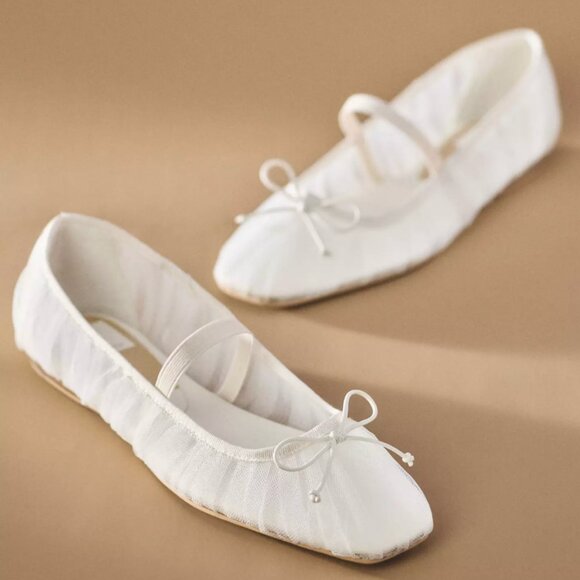 Dolce Vita Raeven Tulle Ballet Flats Anthropologie - Bridal, Bachelorette - Picture 1 of 11